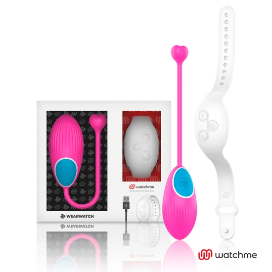 Vibrator ou din silicon medical fuchsia, cu telecomandă WATCHME