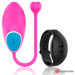 Vibrator ou din silicon medical, fuchsia/jet, WATCHME