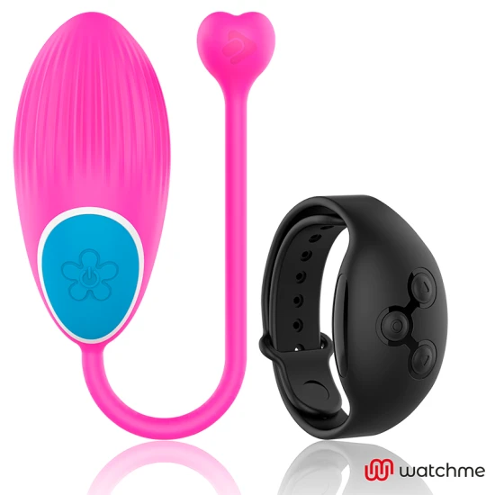 Vibrator ou din silicon medical, fuchsia/jet, WATCHME