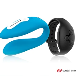 Vibrator dual pentru cupluri din silicon medical, indigo/negru