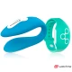 Vibrator dublu pentru cupluri din silicon medical, indigo/seawater