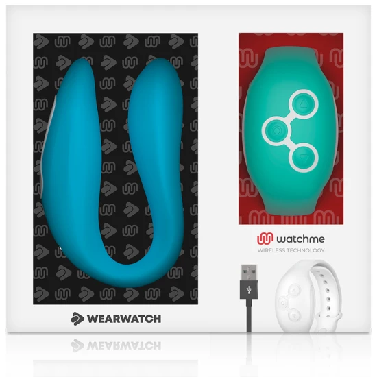 Vibrator dublu pentru cupluri din silicon medical, indigo/seawater