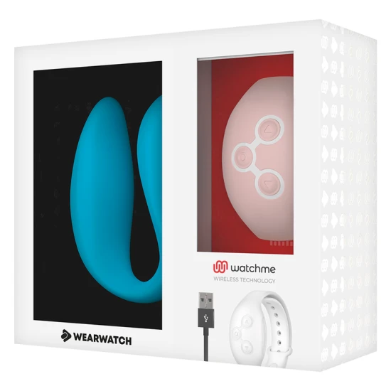 Vibrator Dual din silicon medical, indigo/roz, WATCHME