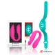 Vibrator dual pentru cupluri din silicon medical, fuchsia/seawater