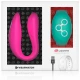Vibrator dual pentru cupluri din silicon medical, fuchsia/seawater
