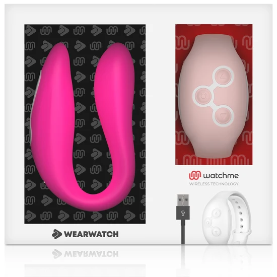 Vibrator dual pentru cupluri din silicon medical, fuchsia/roz