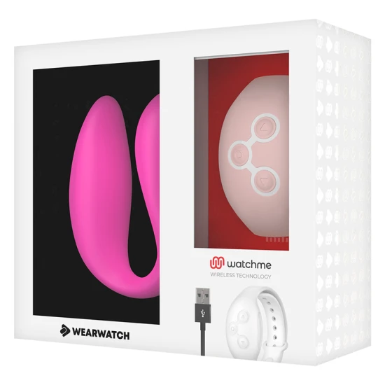 Vibrator dual pentru cupluri din silicon medical, fuchsia/roz